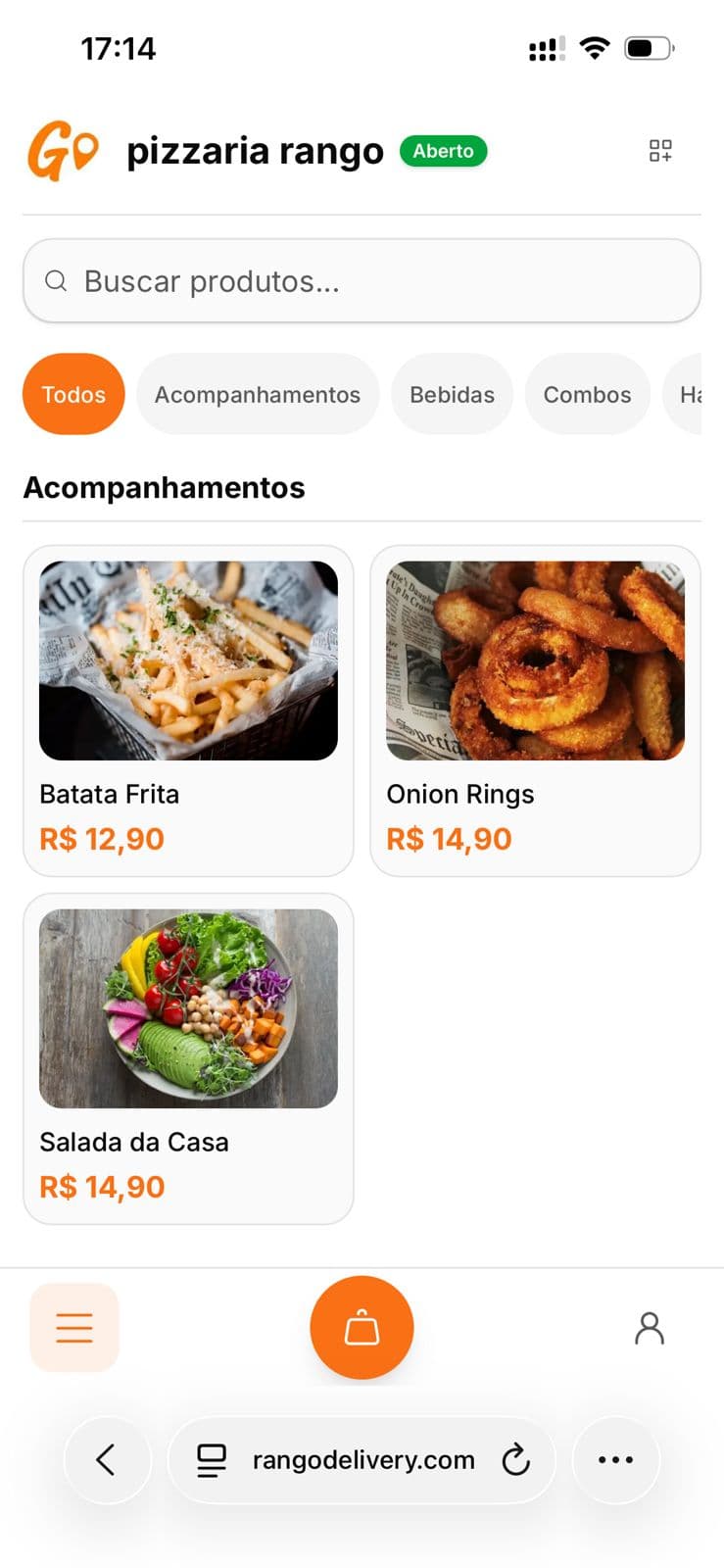 Navegue pelo Cardápio